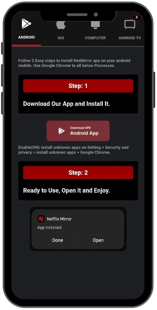 net mirror app free download